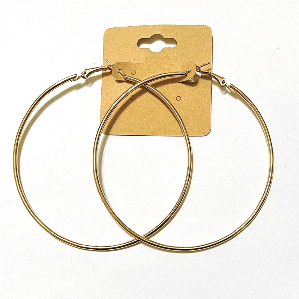 🔥🔥🆕Boho Chic Large Gold Hoop Earrings - Picture 6 of 6